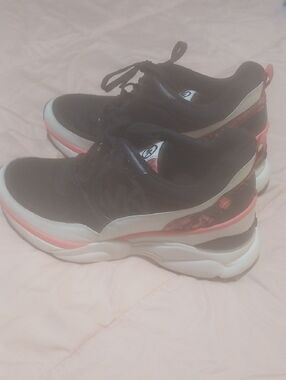 Michael Kors Black and Pink Platform Sneakers